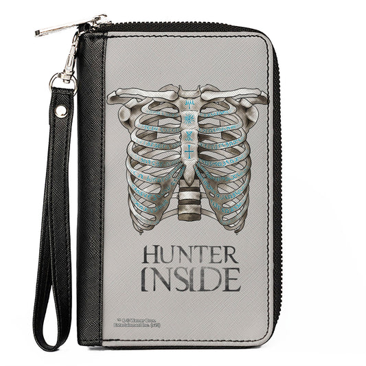 PU Zip Around Wallet Rectangle - Supernatural HUNTER INSIDE Rib Cage Poster