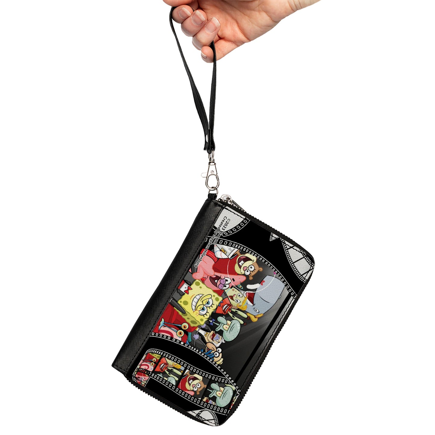 PU Zip Around Wallet Rectangle - SpongeBob Group on Red Carpet Film Strip
