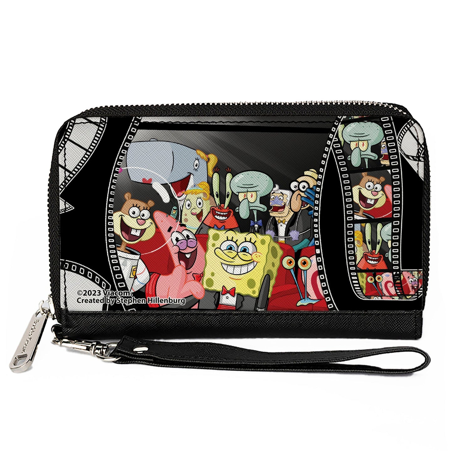 PU Zip Around Wallet Rectangle - SpongeBob Group on Red Carpet Film Strip