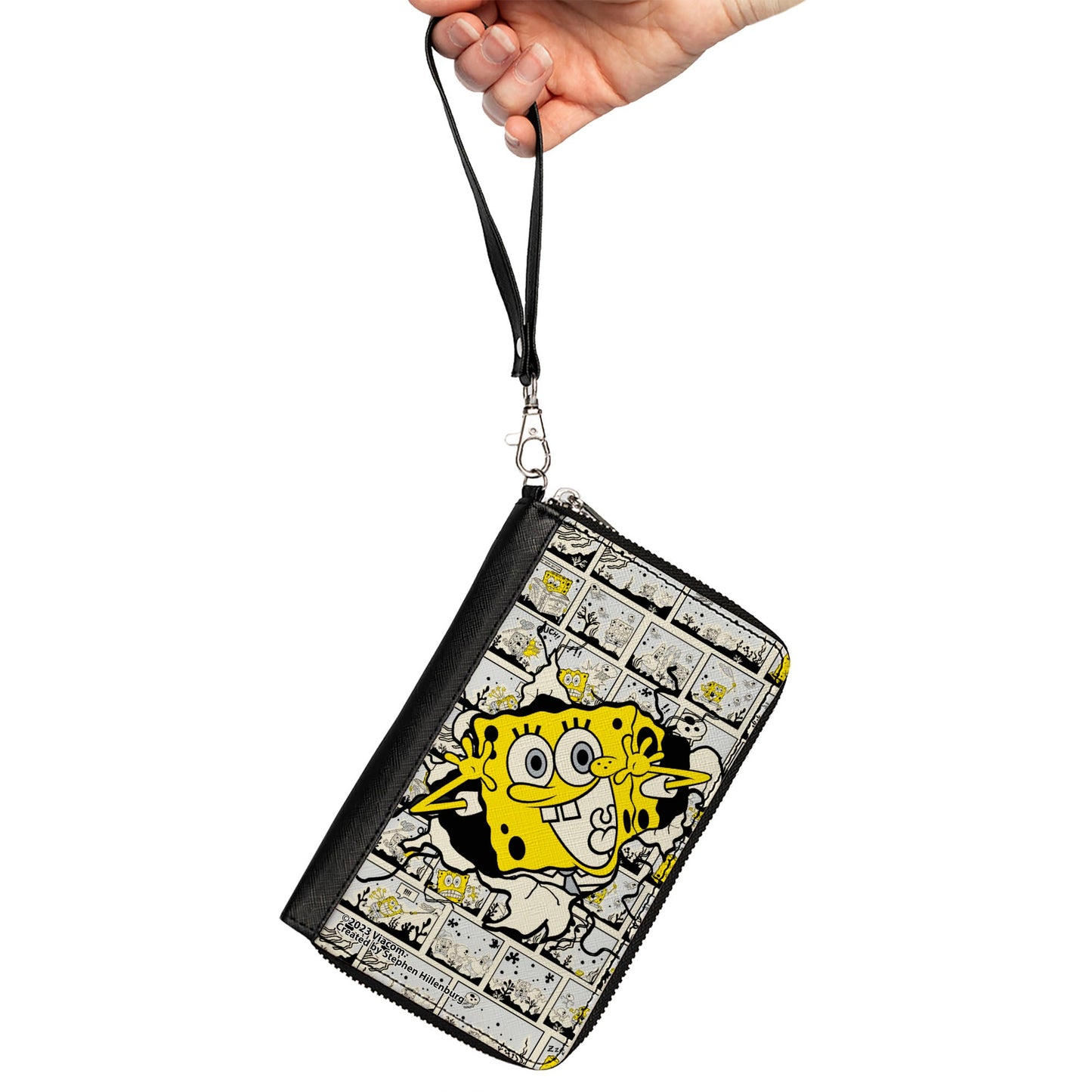 PU Zip Around Wallet Rectangle - SpongeBob Breakthrough Scene Blocks