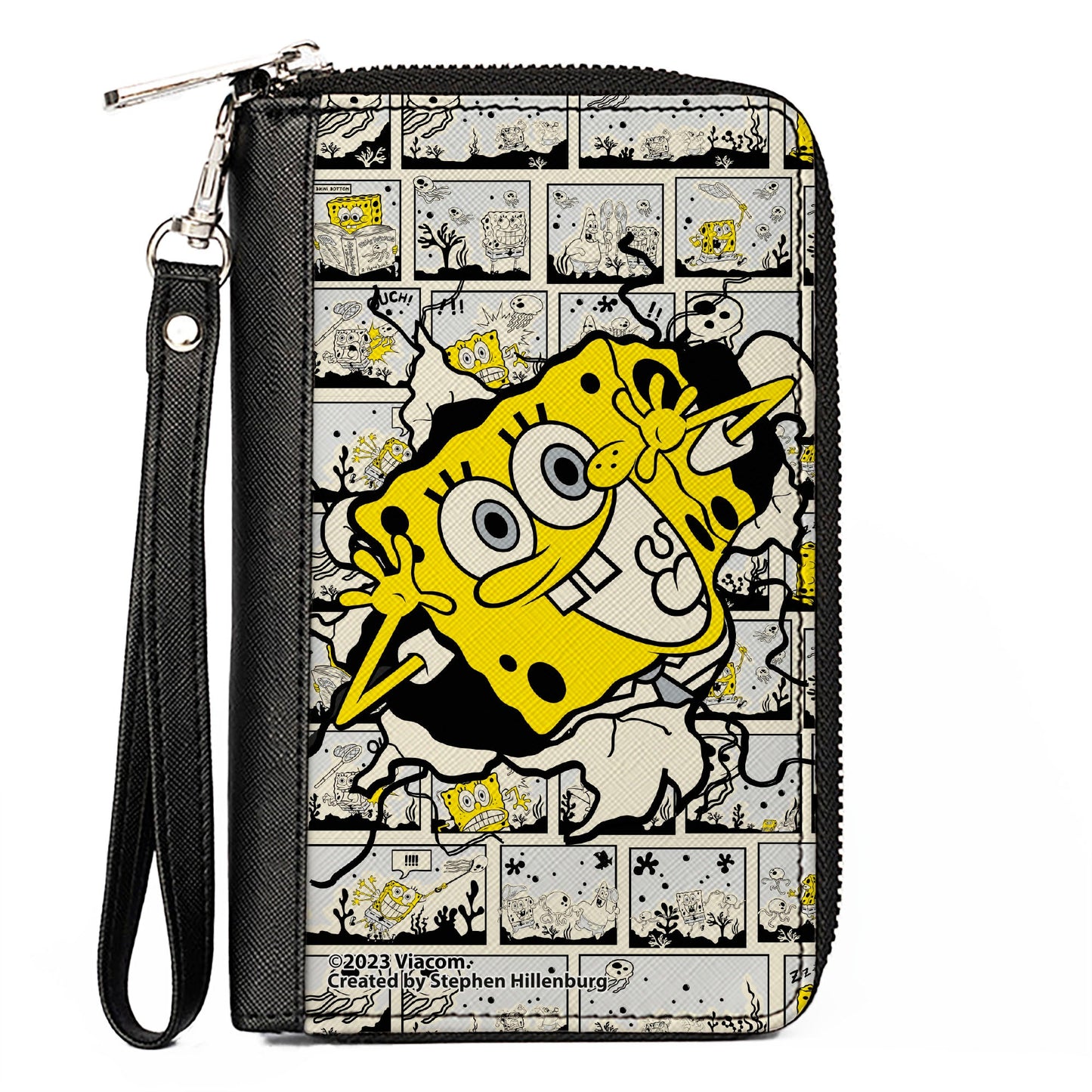 PU Zip Around Wallet Rectangle - SpongeBob Breakthrough Scene Blocks