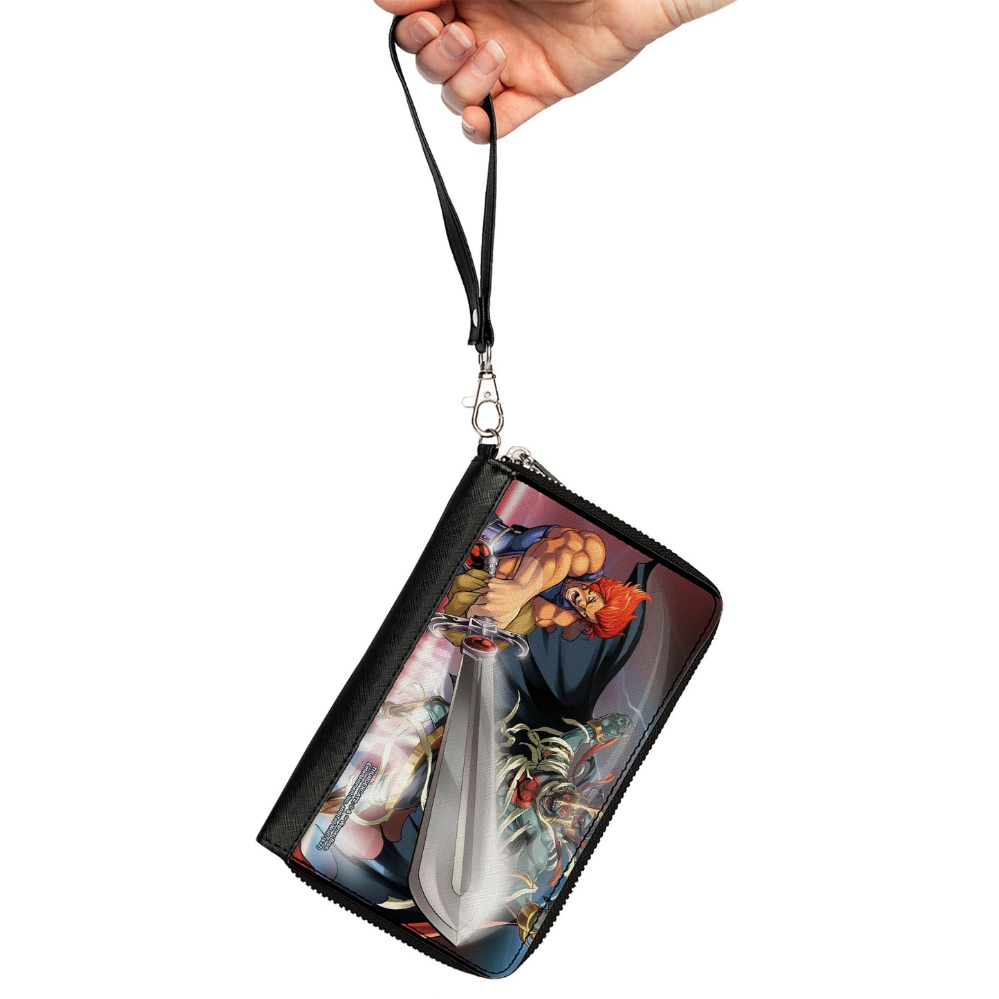 PU Zip Around Wallet Rectangle - ThunderCats Lion-O and Mumm-Ra Sword of Omens Pose