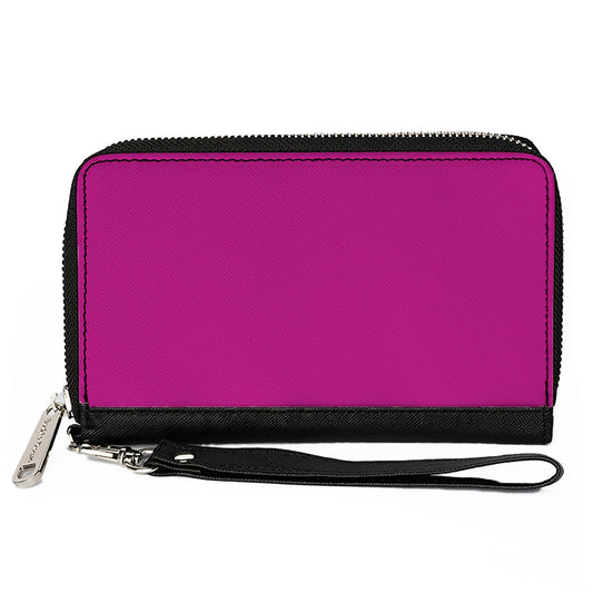 PU Zip Around Wallet Rectangle - Fuchsia