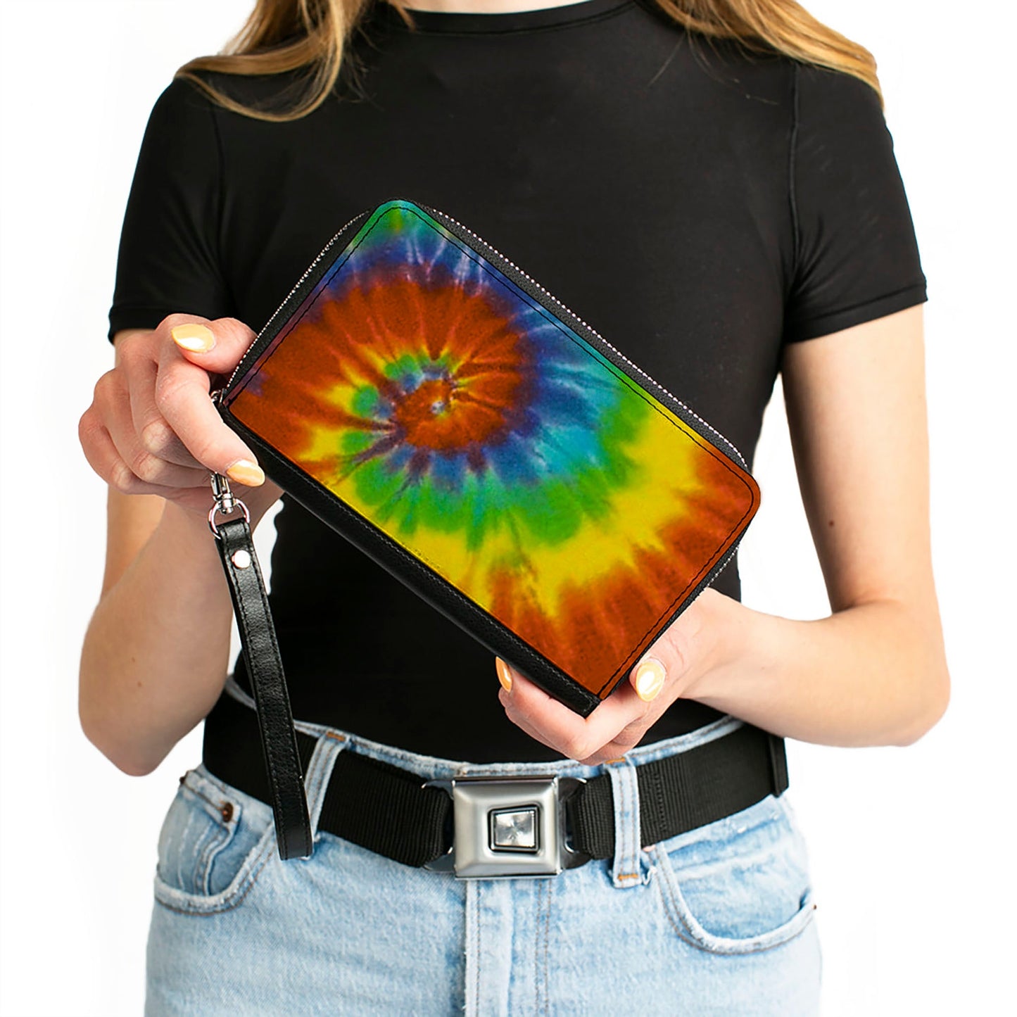 PU Zip Around Wallet Rectangle - BD Tie Dye13