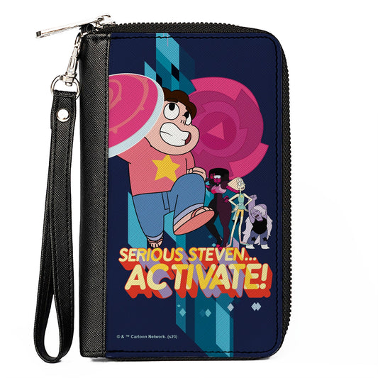 PU Zip Around Wallet Rectangle - Steven Universe SERIOUS STEVEN…ACTIVATE Group Pose Blues