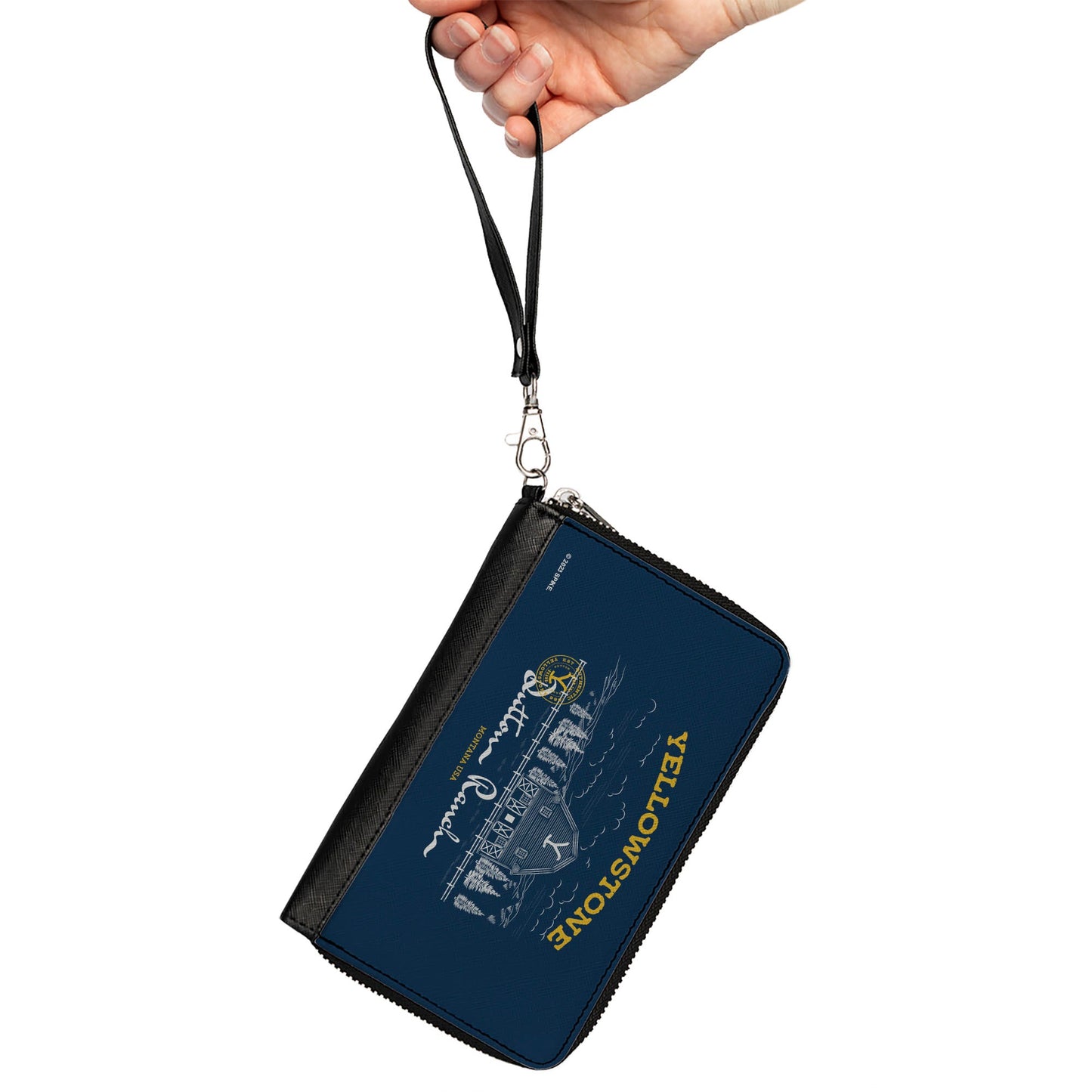 PU Zip Around Wallet Rectangle - YELLOWSTONE DUTTON RANCH Landscape Blue/White/Yellow