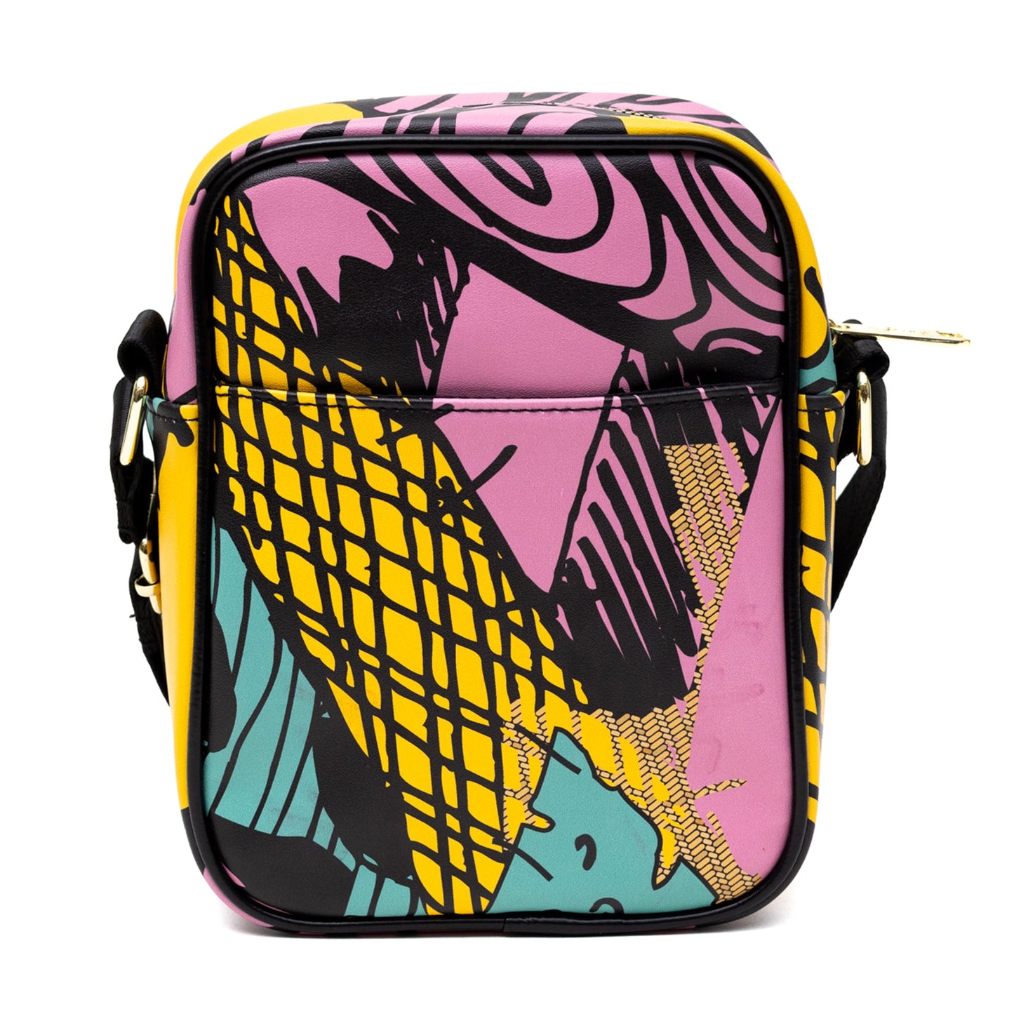 Disney Vegan Leather Crossbody Backpack for Men and Women with Adjustable Strap,The Nightmare Before Christmas Sally Dress Patchwork