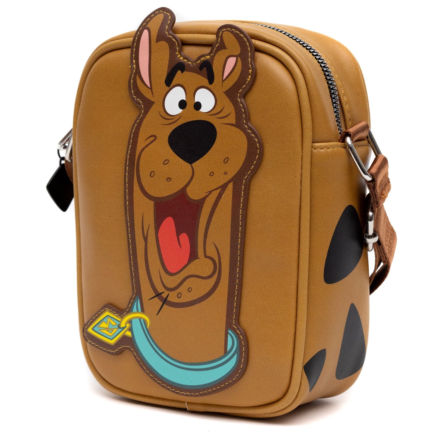 Scooby Doo Bag, Cross Body, Scooby Doo Smiling Face and Spots, Brown, Vegan Leather