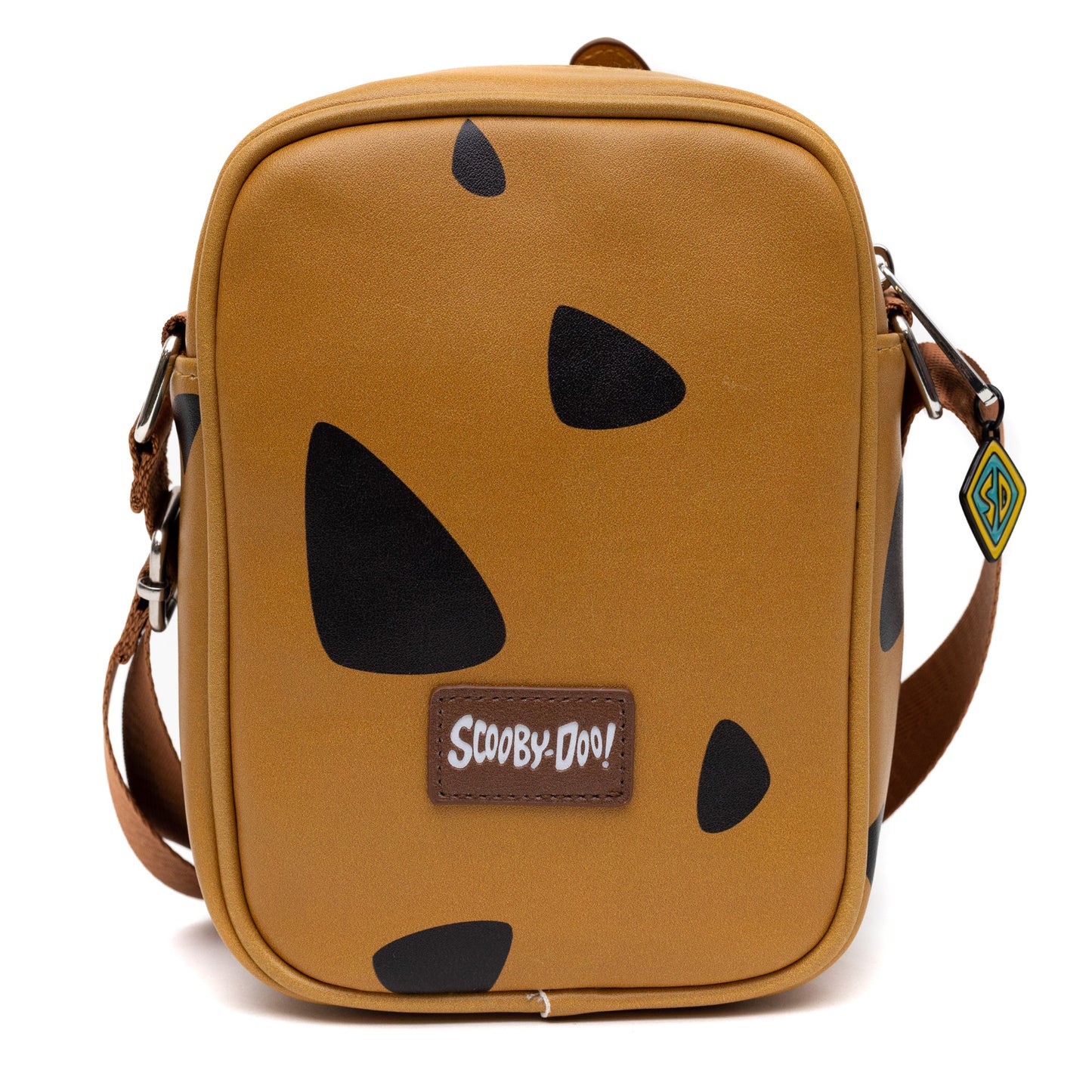 Scooby Doo Bag, Cross Body, Scooby Doo Smiling Face and Spots, Brown, Vegan Leather
