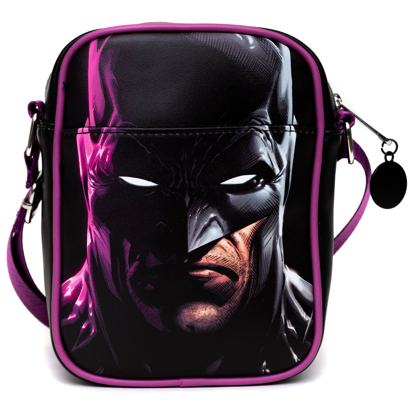 DC Comics Bag, Crossbody, DC Comics Joker Jail Break and Batman Comic Book Poses Black, Vegan Leather