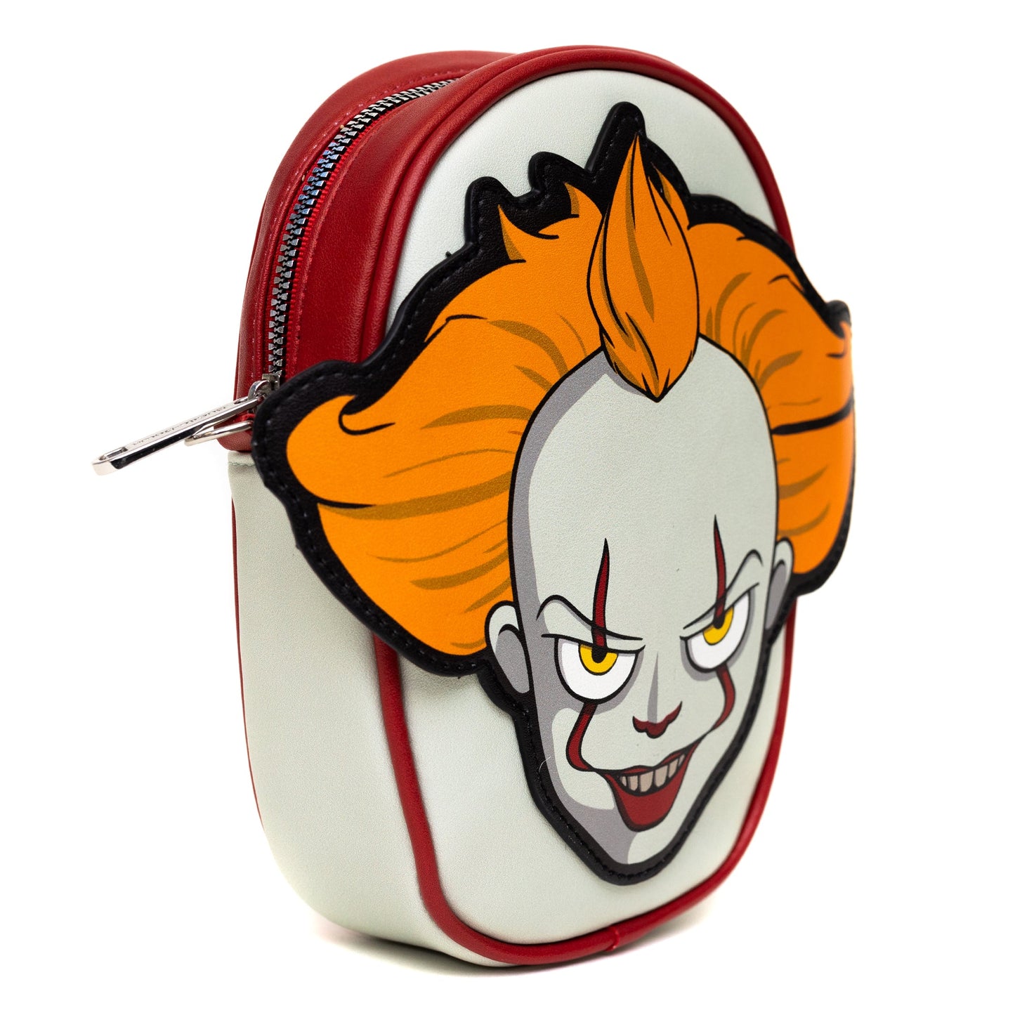 Warner Bros. Horror Movies Bag, Crossbody, It Pennywise Smiling Face Applique, Vegan Leather