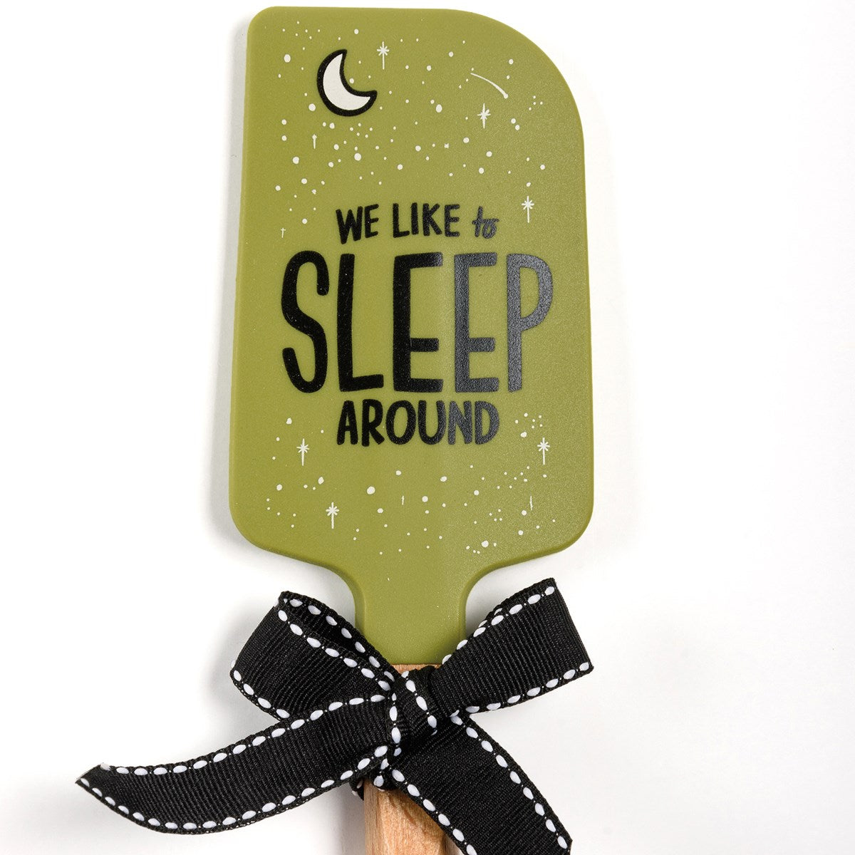 We Like To Sleep Around Camper Van Spatula | Wooden Handle Double-Sided Silicone Spatula