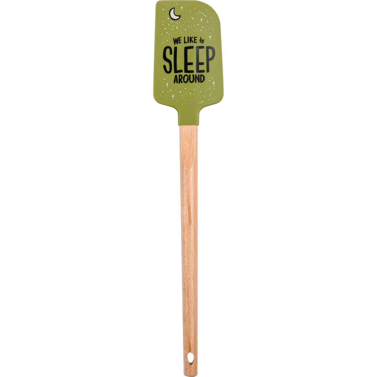 We Like To Sleep Around Camper Van Spatula | Wooden Handle Double-Sided Silicone Spatula