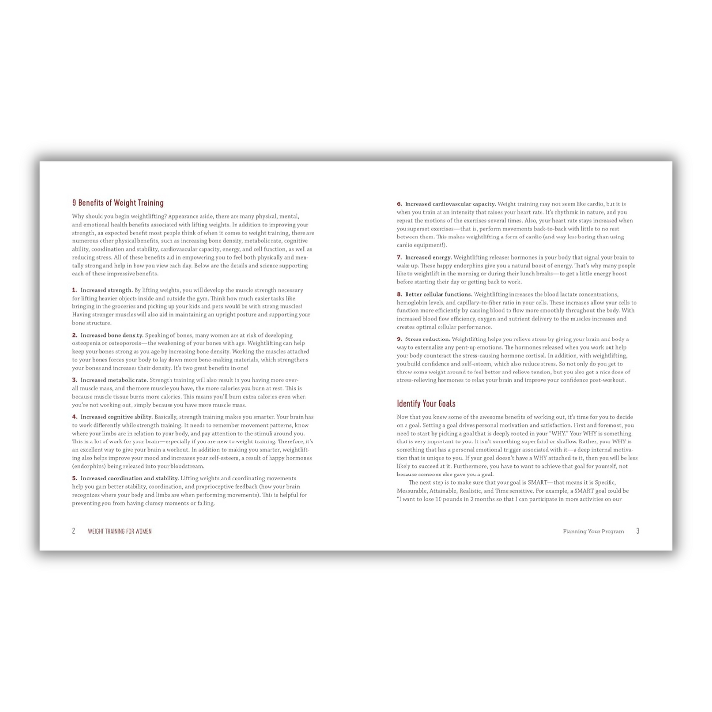 Weight Training for Women: Exercises and Workout Programs for Building Strength with Free Weights (Spiral Bound)