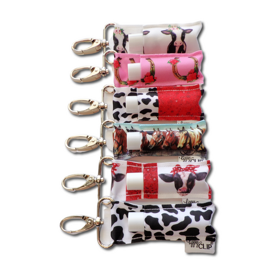 Cow with Flower Crown LippyClip® Lip Balm Holder