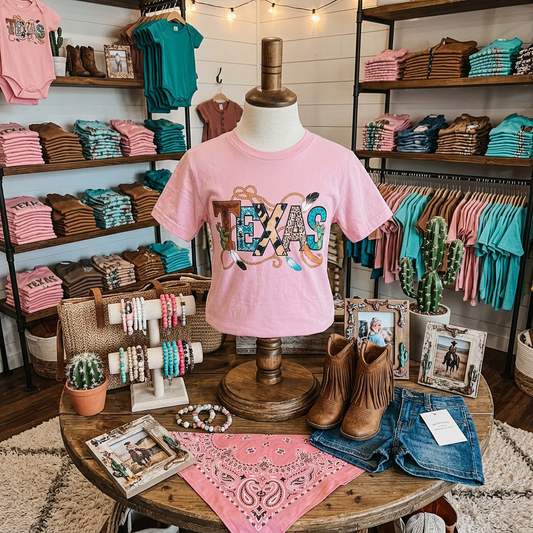 Western Patchwork Texas Youth & Toddler Graphic Tshirt