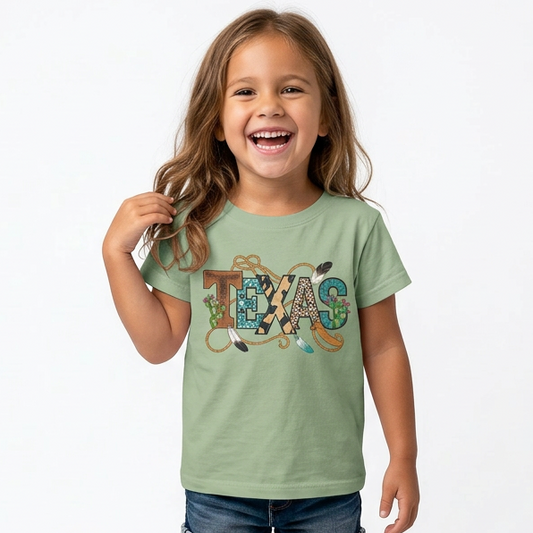Western Patchwork Texas Youth & Toddler Graphic Tshirt