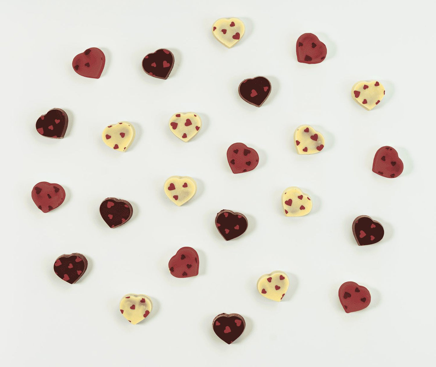 Heart Shaped Chocolate Bonbons Filled with Dulce de Leche