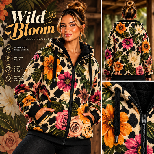 Wild Bloom-FLEECE LINED HOODED JACKET-PREORDER CLOSING 11/9, ETA LATE JAN.