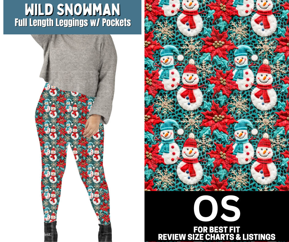 Wild Snowman Full Length Leggings w/ Pockets