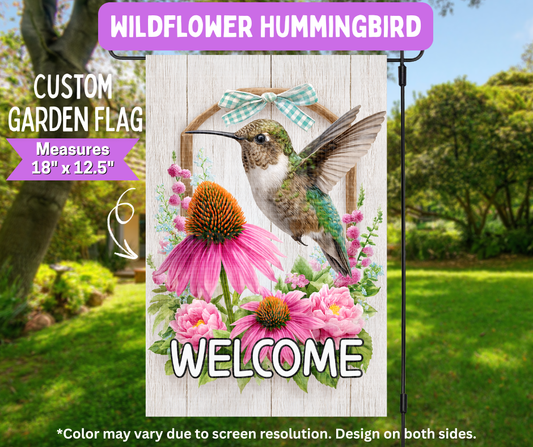 Wildflower Hummingbird Garden Flag
