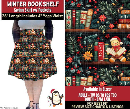 Preorder! Closes 9/4. ETA Dec. Winter Bookshelf Swing Skirt