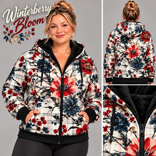 Winterberry Bloom-FLEECE LINED HOODED JACKET-PREORDER CLOSING 11/9, ETA LATE JAN.