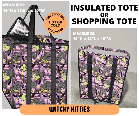 Preorder! Closes 6/29. ETA Sept. Witchy Kitties Shopping & Insulated Tote