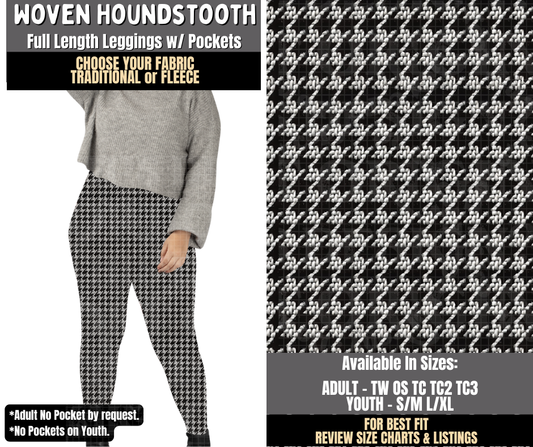 Preorder! Closes 8/3. ETA Nov. Woven Houndstooth Leggings Choose Fleece or Traditional