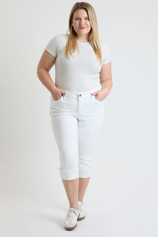 Women's Plus High Rise Premium Stretch Cuff Essential Capri