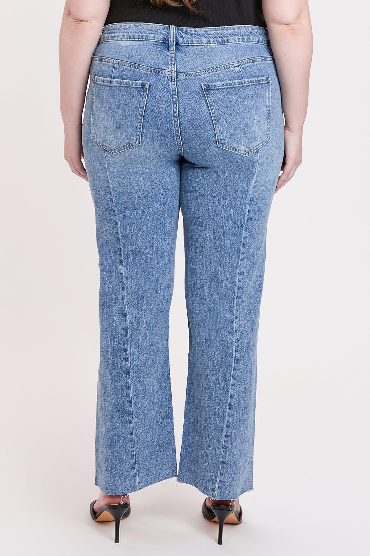 Women's Plus Luxe Wide Leg Jeans with Raw Hem