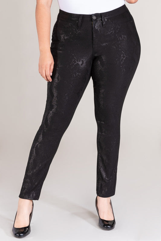 Women's Plus Size Hyperstretch Skinny Pants, Coated Snake