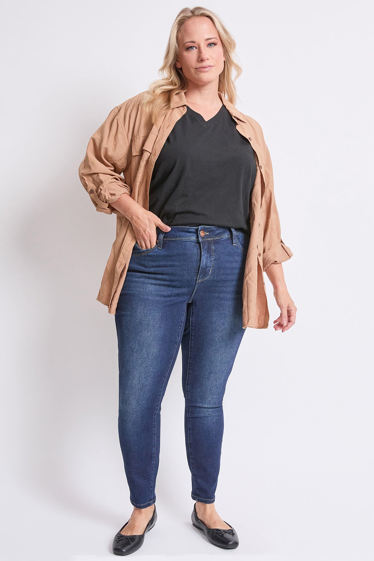 Women's Plus High Rise Curve Confidence WannaBettaButt Skinny Jeans