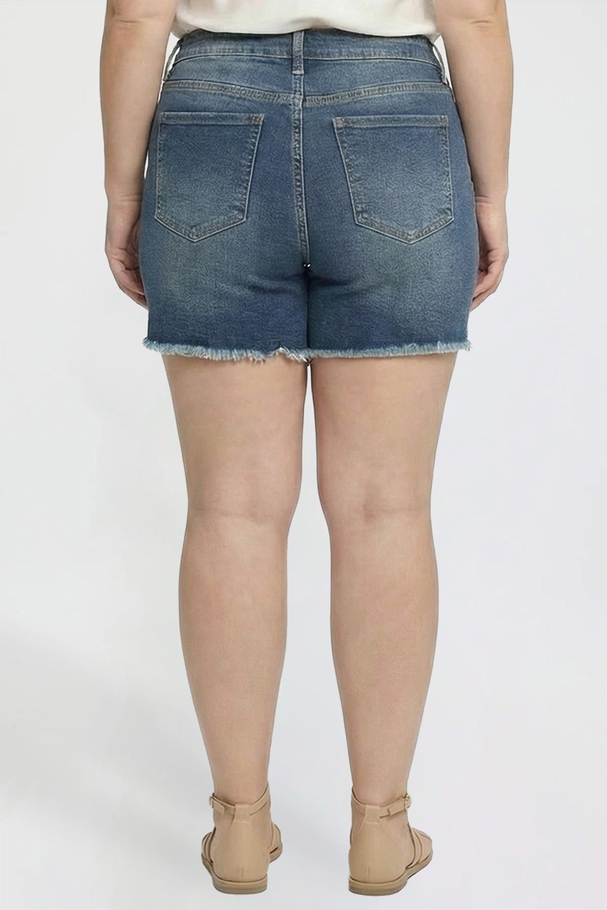 Women's Plus Premium Stretch Fray Hem Shorts