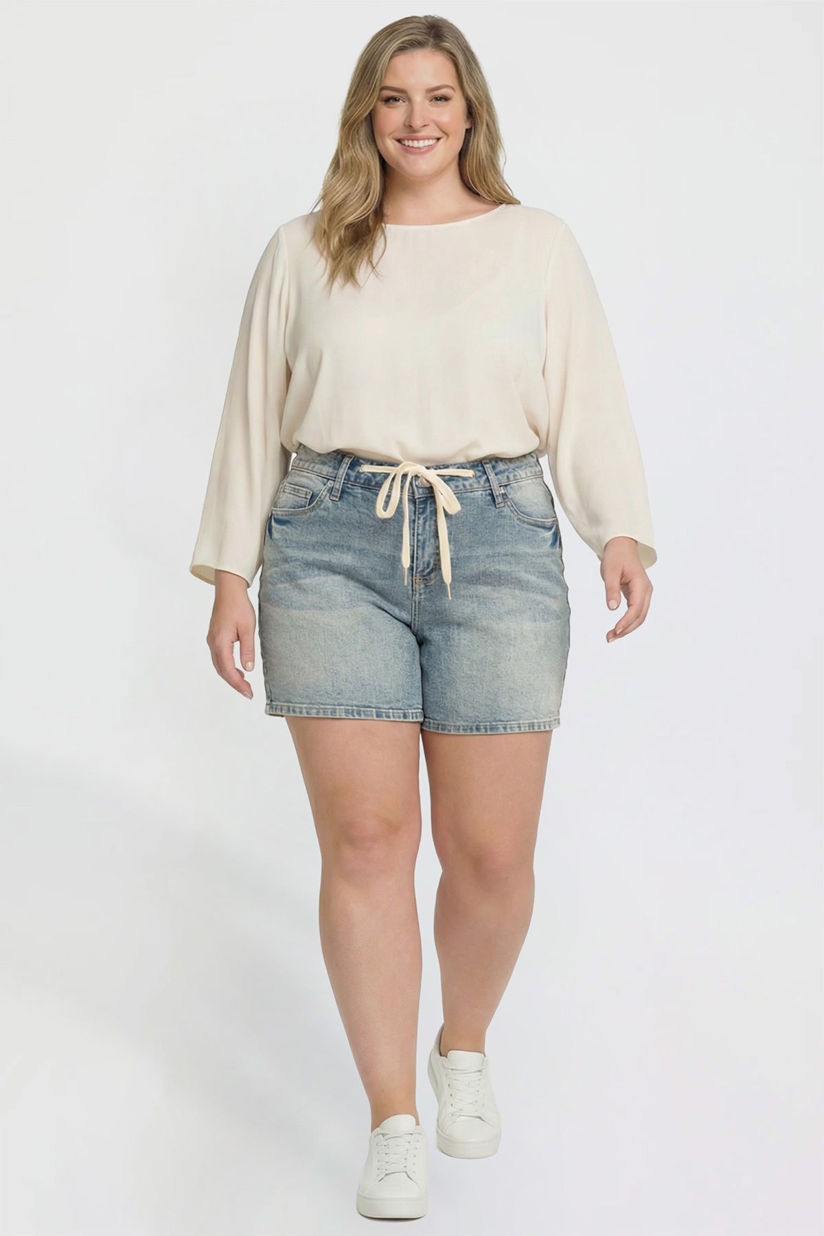 Women's Plus Luxe Tie Front Shorts