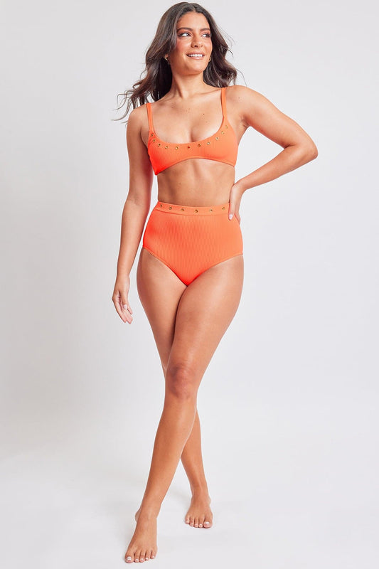 Life’s A Beach Grommet Trim Bralette Bikini