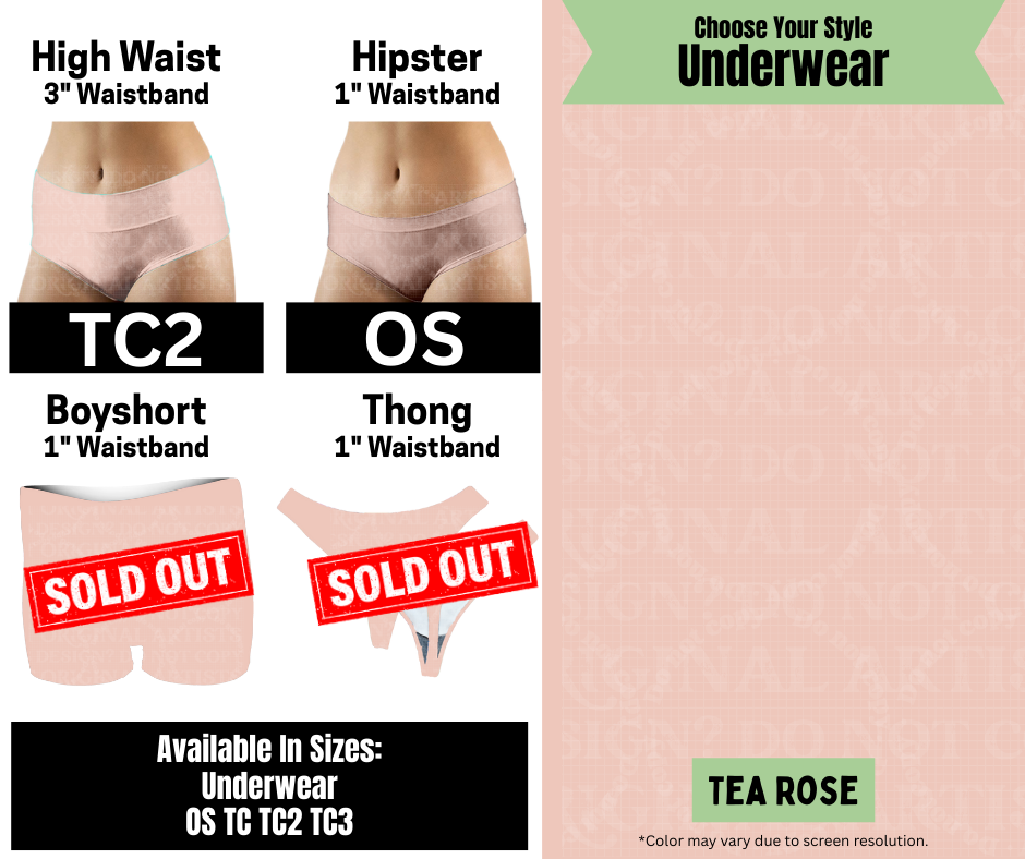 Tea Rose Hipster, High Waist Underwear
