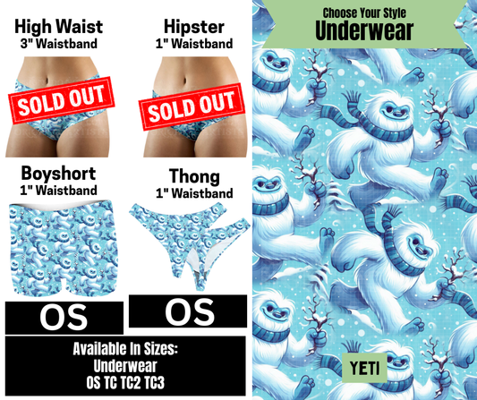 Yeti Boyshort & Thong Underwear