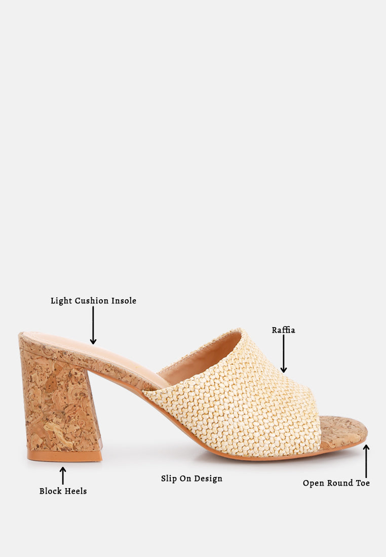 Addie Raffia Slip On Sandals