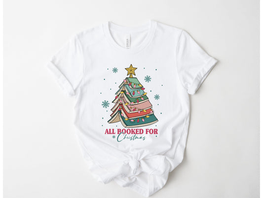 All Booked for Christmas Graphic Tee