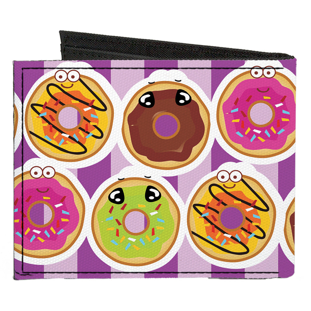 Canvas Bi-Fold Wallet - Sprinkle Donut Expressions Pink