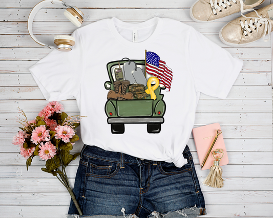 ARMY TRUCK GRAPHIC TEE (ADD CUSTOM NAME IN NOTES)