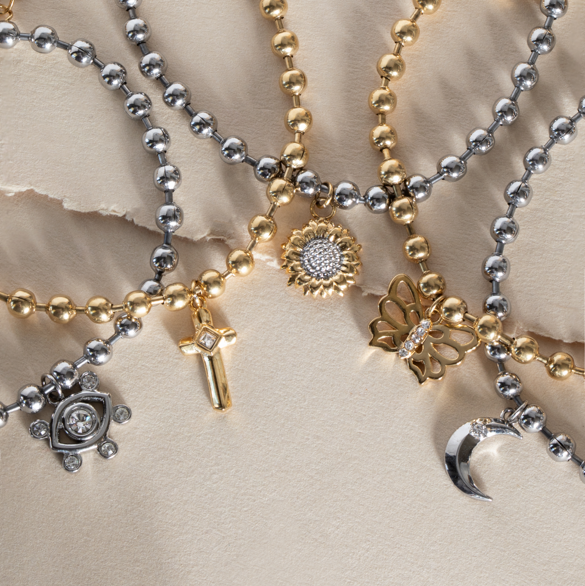 Sunflower Ball Chain Bracelet