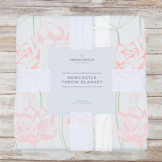 Bamboo Muslin Throw Blanket Water Lily Lightweight 50x70