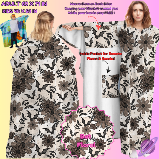 WEARABLE THROW RUN-BAT FLORAL-PREORDER CLOSING 8/31-  ETA LATE NOV./EARLY DEC.