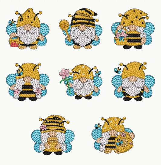 Bumble Bee Gnome Magnets - Diamond Art kit