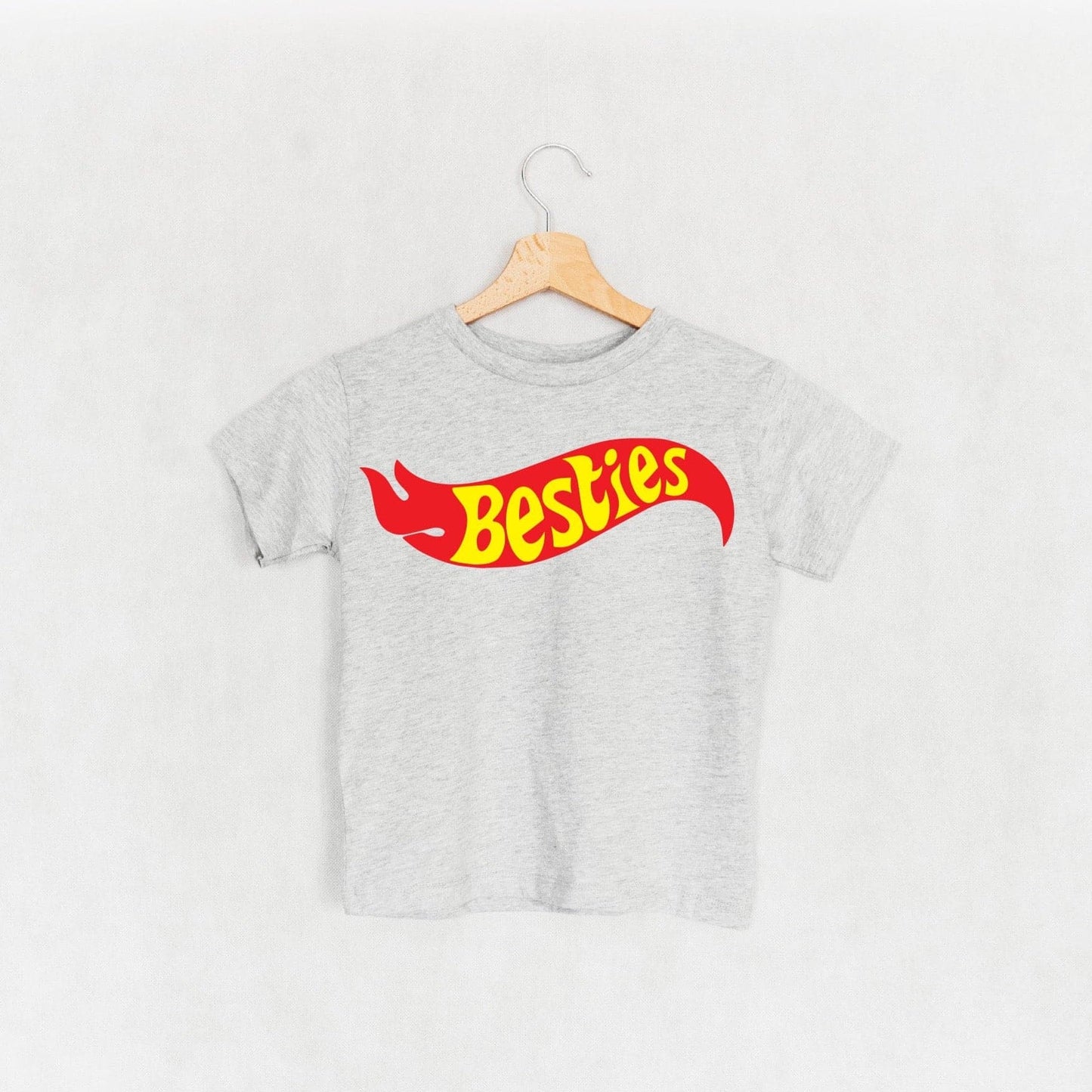 Besties Hotwheels Kids Tee - Gray