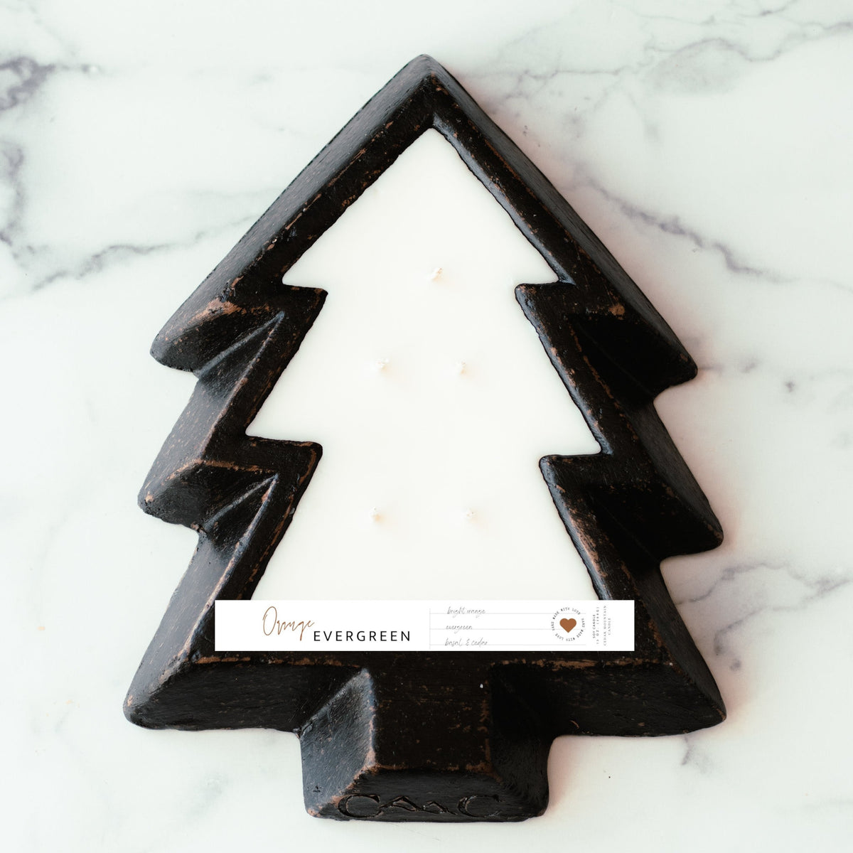 Black Pottery Tree Bowl Candle - Spiced Cranberry Apple