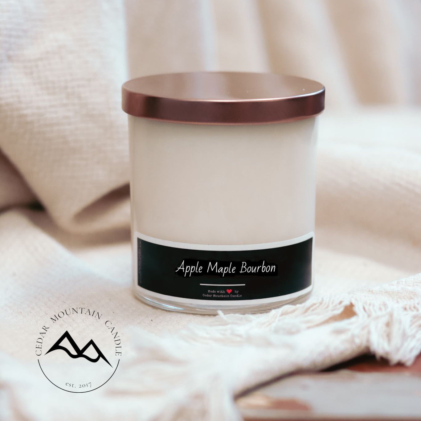 Black & White Label Whiskey Glass Jar Soy Candle - 9 oz