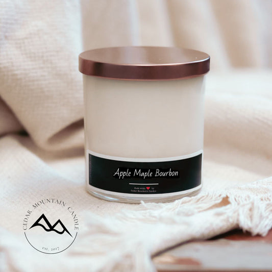 Black & White Label Whiskey Glass Jar Soy Candle - 9 oz